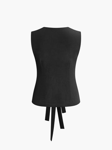 Camiseta sin mangas multiusos anudada de algodón 