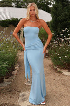 Sexy Tie Backless Bandeau Bodycon Maxi Dress