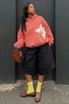 Floral Applique Street Hoodie