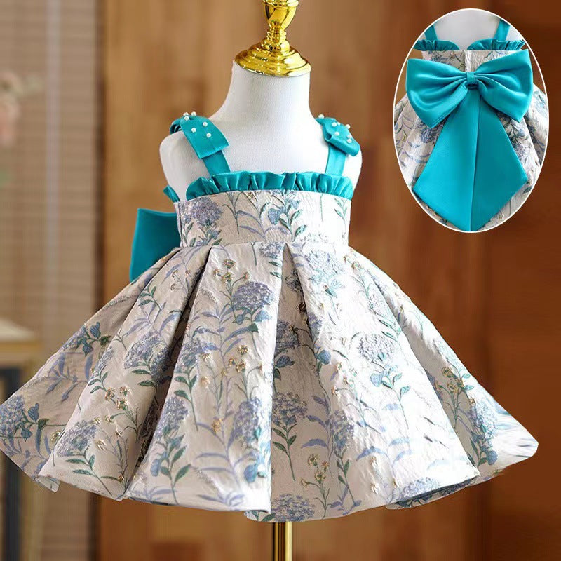 Niedliches Babykleid mit Stickerei, Kleinkind-Geburtstagskleid, Kommunionskleid, Prinzessinnenkleid 