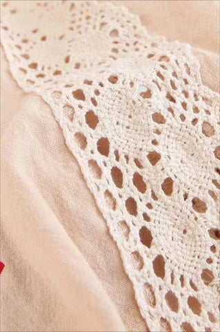 Midikleid aus Spitze mit Blumenstickerei 