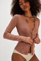 Solid Single-Button Fitted Long-Sleeve Knit Cardigan