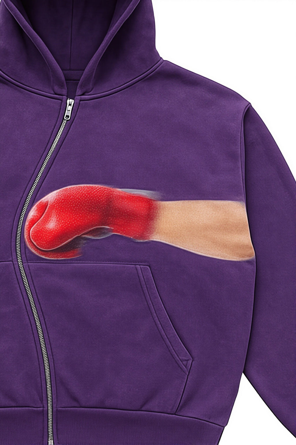 Y2K Punch Graphic Zip Street Hoodie