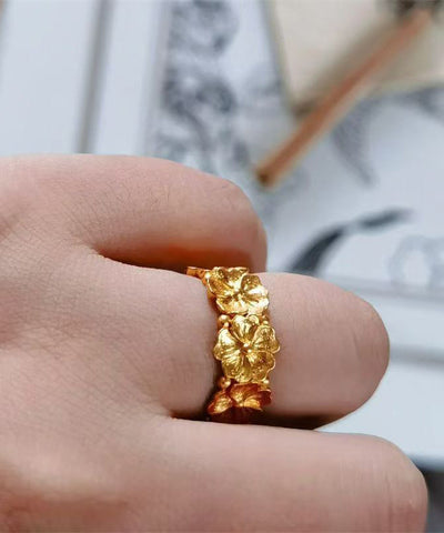 Anillos de rosa dorados en plata de ley con diseño original 