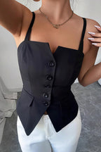 Slim Fit Button Vest Style Cami Top