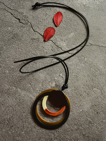 Lässige Accessoires Halskette mit Anhänger mit mehreren Kreisen 