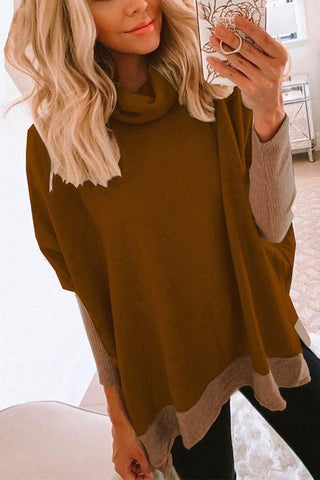 Meridress Cowl Neck Long Sleeve Side Split Sweatshirt