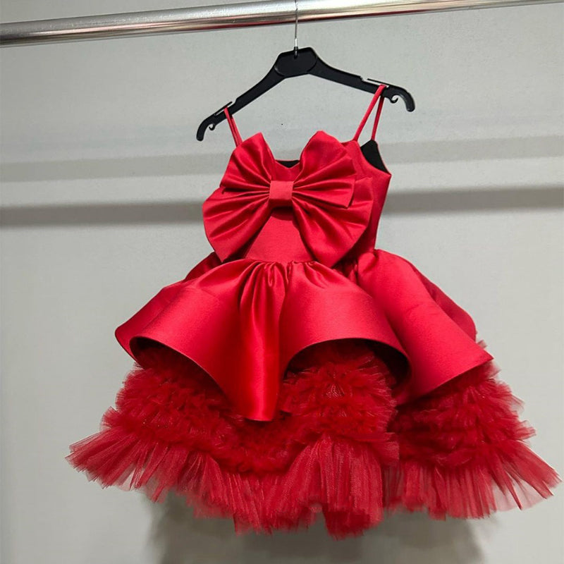 Elegante vestido de primera comunión para bebé, vestido de princesa para bautizo de niña pequeña. 