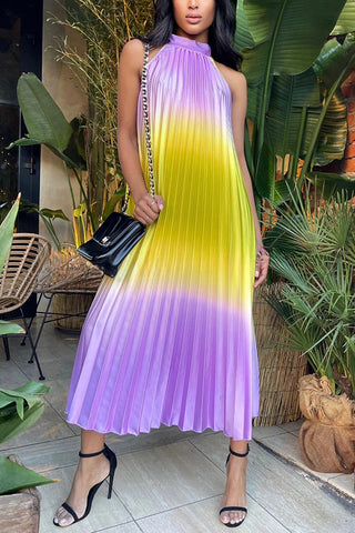 Vestido midi holgado de corte A plisado "Llévame allí" 