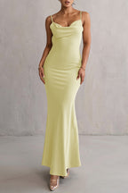 Sexy 3D Flower Cami Open Back Maxi Dress