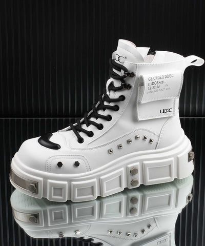 Botas elegantes de piel sintética con plataforma Rose 