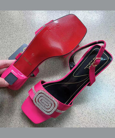 Rose Zirkon Offene Zehen High Heels Sandalen 