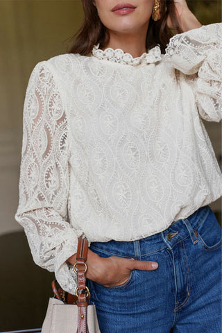 Sexy Lace Flounce Lotus Leaf Collar Blouses