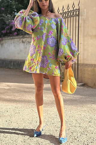 My Dream Girl – Babydoll-Minikleid mit Retro-Blumendruck und Puffärmeln 