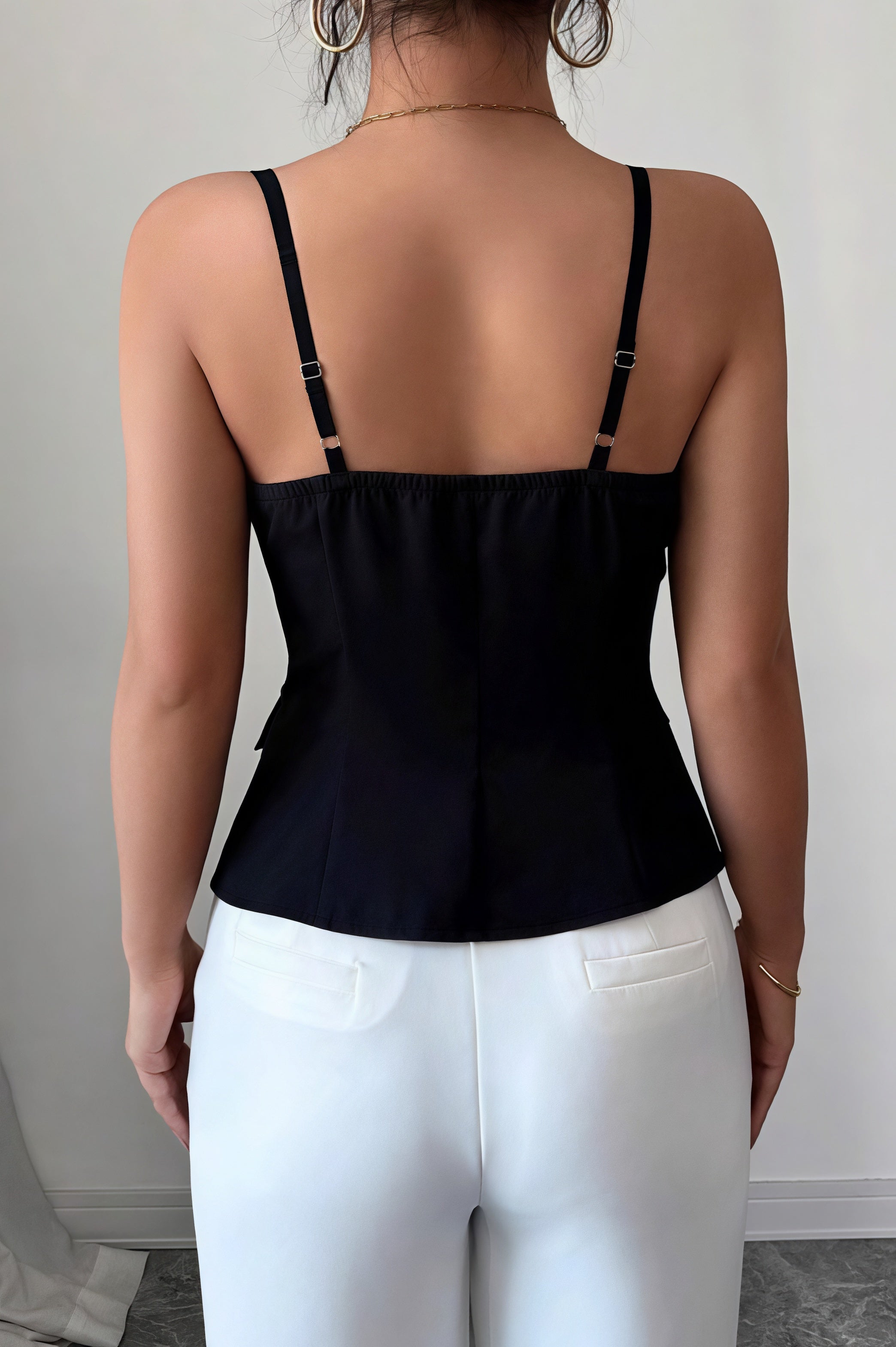 Slim Fit Button Vest Style Cami Top