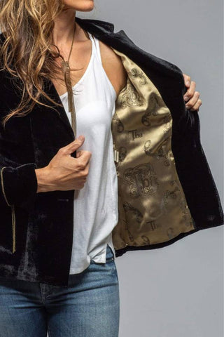 Vintage Gold Samt Langarm Taschen Blazer 