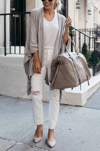 Abrigo informal irregular de punto holgado Chicindress 