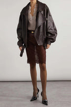 Vintage Genuine Leather Moto Jacket