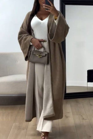 Lockerer, einfarbiger Mantel für Herbst und Winter 