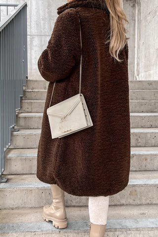 Casual Solid Buckle Solid Color Turndown Collar Outerwear