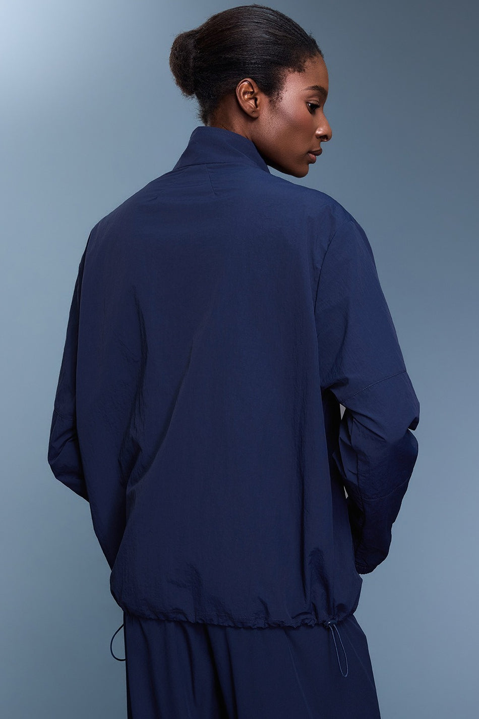 Athletic Half-Zip Solid Loose Sweatshirt
