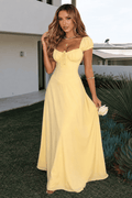 Elegant Slim Fit Ruched Waist Vacation Maxi Dress