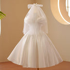 Kommunionkleid für Kleinkinder, Mädchenhochzeitskleid, weißes ärmelloses flauschiges Blumenmädchenkleid, Taufkleid 