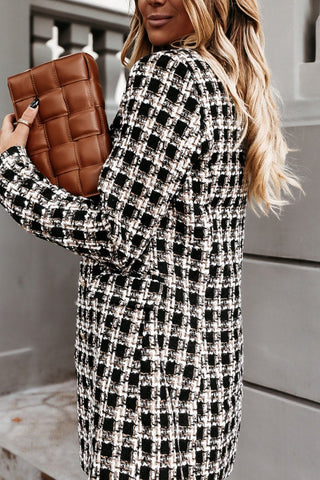 Prendas de abrigo con cuello vuelto a cuadros de moda urbana 
