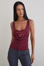 Chic Solid Slim U Neck Sequin Cami Top
