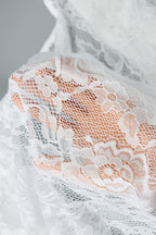 Sexy Long Sleeve Tie Front Lace Blouse