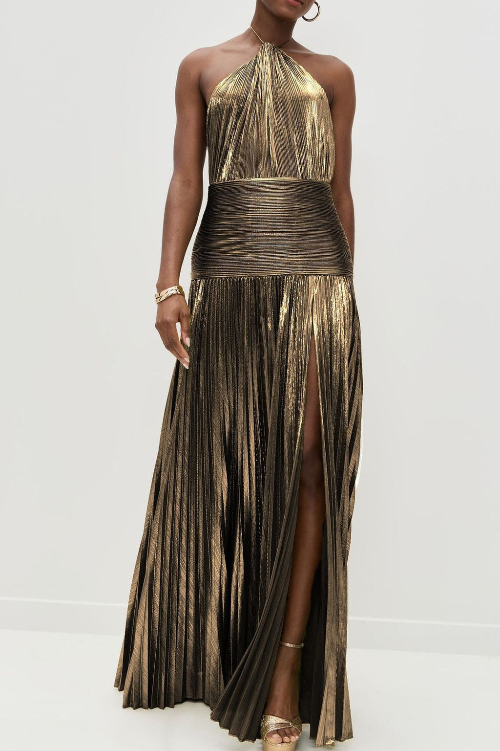 Halter Backless Split Tie Bodycon Maxi Dress