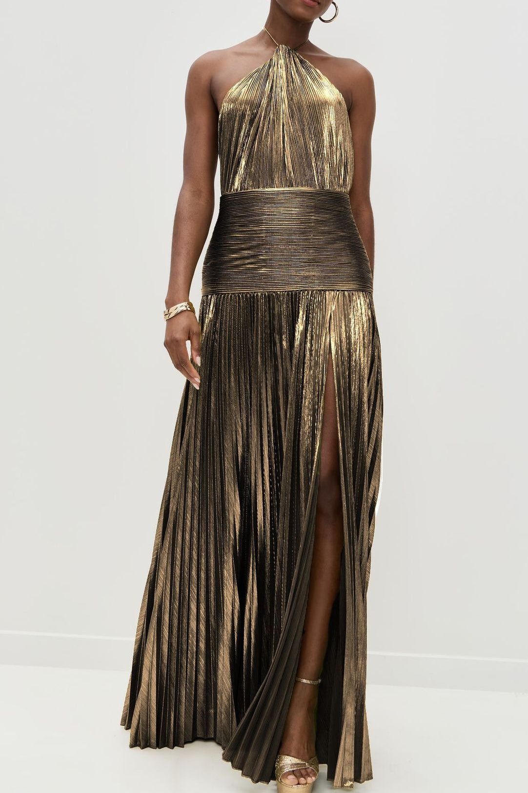 Halter Backless Split Tie Bodycon Maxi Dress