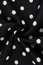 Retro Lapel Slim Polka Dot Maxi Dress