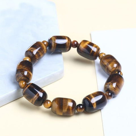 Natural Agates Barrel Shape Bangle Bracelet For Women