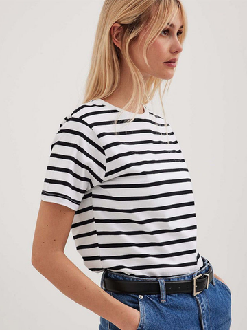 Camiseta de rayas de algodón 