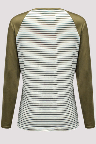 Lässige Patchwork-Oberteile mit O-Ausschnitt 