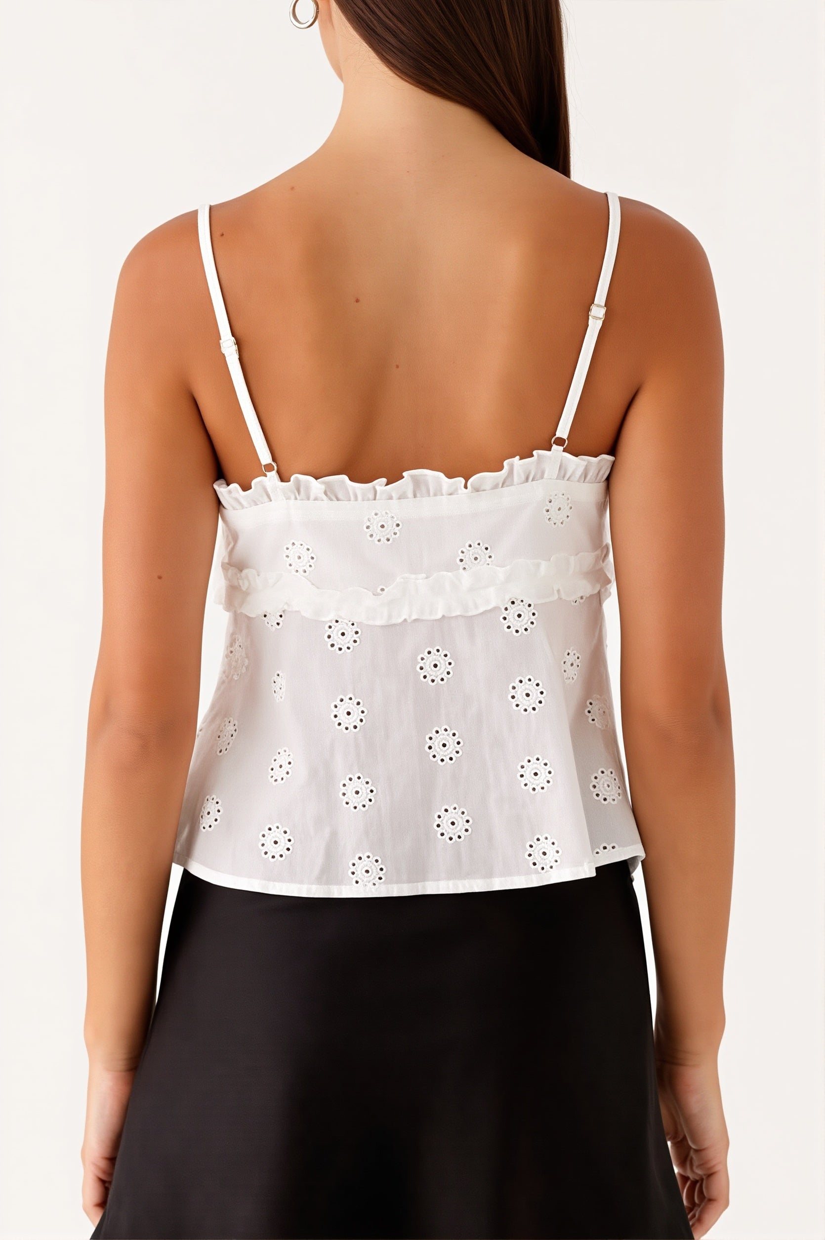 Lace Trim Open Front Cami Top