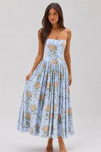 Sexy Floral Cami Bodycon Maxi Dress