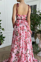 Vintage Print Sexy Cami Vacation Maxi Dres
