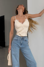 Lace V-Neck Slim Tank Top