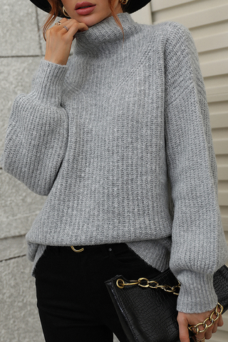 Casual Solid Patchwork Turtleneck Sweaters (6 Colors)