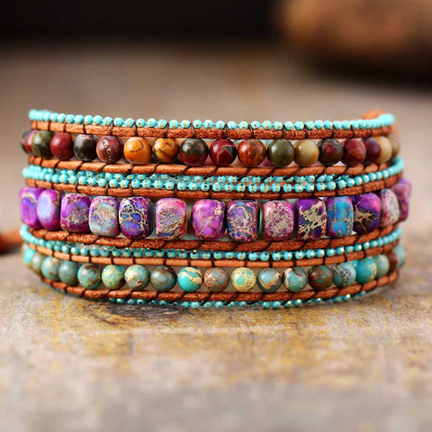 Boho Jasper Heart Bracelet