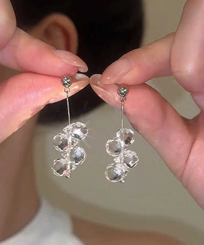 Fine Silk Copper Crystal Ball Tassel Drop Earrings