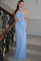 Creative Sleeveless Halter Backless High-Waist Maxi Dress