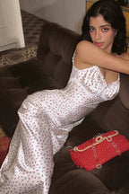 French Vintage Tea-Length Floral Cami Lace Maxi Dress