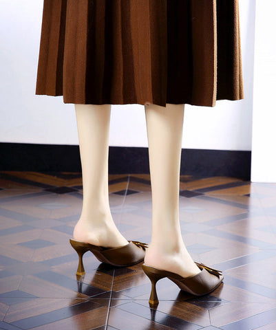 Sandalias elegantes de tacón alto de piel sintética negra 
