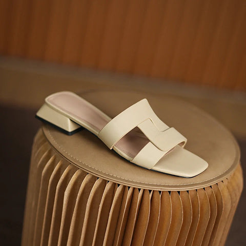 Vintage Women's Sandals 2024 New Summer Fashion Women Thick Heels Heels Slippers Top Quality Newest Working Casual Shoes Woman