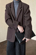 Wool Blend Relaxed Fit Blazer