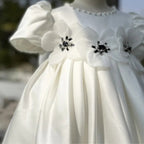 Vestido blanco con lazo grande para niña, vestido de primera comunión para niña pequeña 