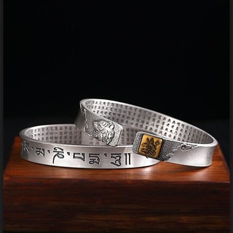 Sterling Silver Six Character Truth Chinese Zodiac Bracelet